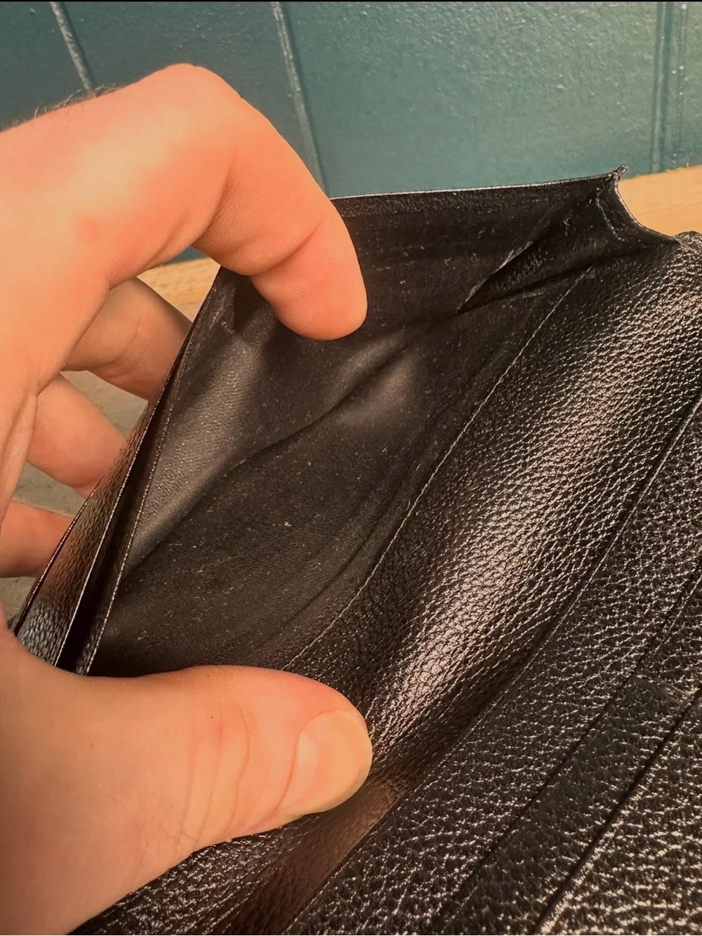 YSL Saint Laurent Monogram Black Leather Wallet Textured Grain Gold Logo Bifold